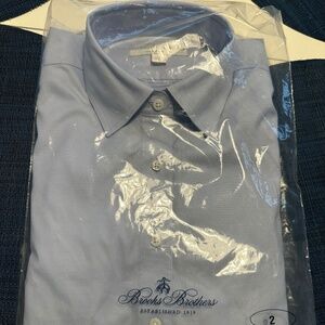 Brooks Brothers - Fitted Non-Iron Stretch Cotton Dress Shirt - Size 2, Blue